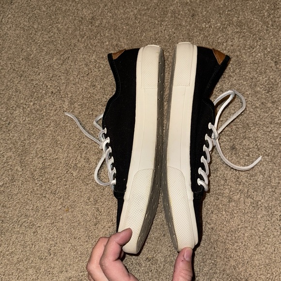 Frye Black Canvas Sneakers with Leather Shoestrings Size 7 - Picture 2 of 7